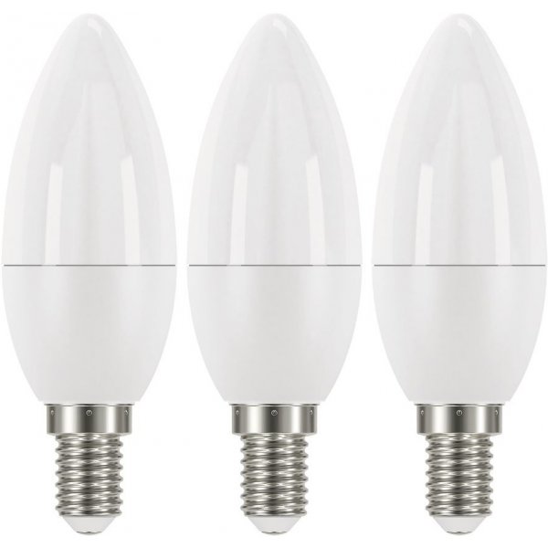 Žárovka Emos LED žárovka Candle 6W/40W E14, WW teplá bílá, 470 lm, Classic A+, 3 ks