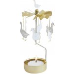Pluto Design Rotující svícen Garden Geese, zlatá barva, kov – Sleviste.cz