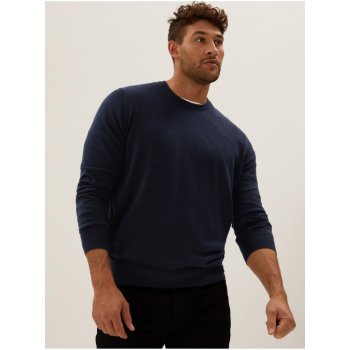 Marks & Spencer svetr z čisté bavlny, ke krku námořnická modrá