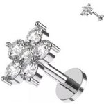 Šperky4U Labreta piercing do brady kytička LB043 – Zboží Dáma