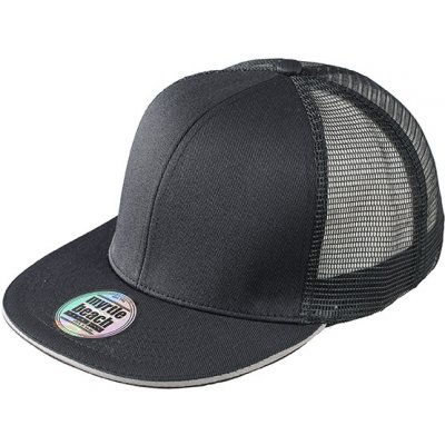 MYRTLE BEACH Pro Cap Mesh 6 Panel rovný kšilt MB6635 Černá Šedá světlá – Zboží Mobilmania