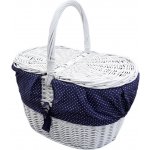 HRADIL Proutěný piknikový košík bílý s modrou látkou – Zboží Dáma