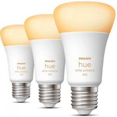 Philips Hue Bluetooth LED White Ambiance set 3ks žárovek 8719514328266 E27 A60 3x6W 3x800lm 2200-6500K bílé stmívatelné – Zbozi.Blesk.cz