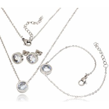 Linda's Jewelry sada šperků Flat Circle chirurgická ocel IS024