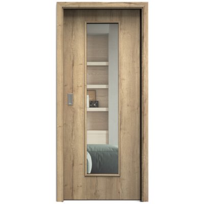 Sapeli Elegant Komfort M55 posuvné dub halifax 80 x 210 cm Čiré sklo – Hledejceny.cz