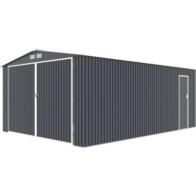 Kovová garáž Palmer 3,8 x 5,4 m CoverTech antracitová – Zboží Dáma