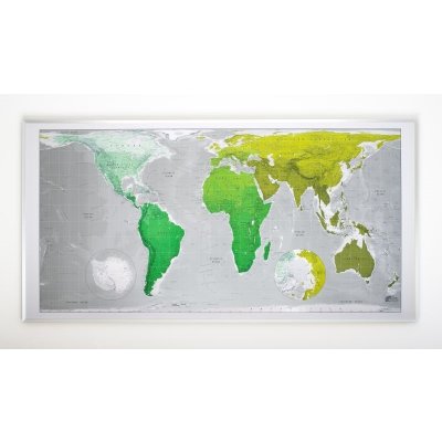 Future Map Company Svět - nástěnná mapa Future Mint 200x100 cm Varianta: bez rámu v tubusu, Provedení: papírová mapa
