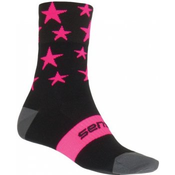 Sensor ponožky Stars černo růžové