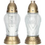 Lampa hřbitovní DEKOR MIX skleněná 150g bílá d11x27,5cm – Zboží Dáma