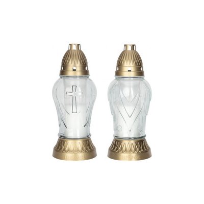 Lampa hřbitovní DEKOR MIX skleněná 150g bílá d11x27,5cm – Zboží Dáma