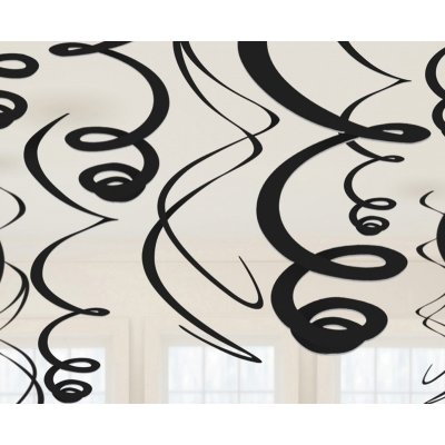 Amscan Závěsné spirály černé – Zboží Mobilmania