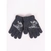Dětské rukavice Rukavice prstové YO RED0200 extra teplé dvouvrstvé tm. šedé snowboard
