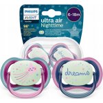 Avent Philips šidítko ultra air 376/12 Nighttime girl BPA free 2Pack – Zbozi.Blesk.cz