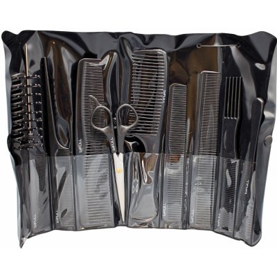 Bifull Scissors Razor and Case Black Set of 8 Combs – Zboží Mobilmania