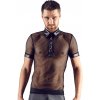 Pánské erotické prádlo Síťované pánské tričko s límečkem a krátkými rukávy 21603661701