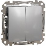 Schneider SDD113118 Tlačítko dvojité 1/0+1/0, aluminium – Hledejceny.cz