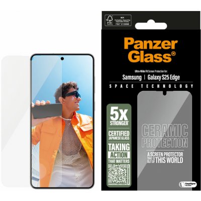 PanzerGlass Ceramic Samsung Galaxy S25 Edge s instalačním rámečkem PG20592 – Zboží Živě
