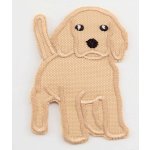 Nažehlovací záplata - béžový labrador - rozměr 7,5 cm x 5 cm – Zboží Dáma