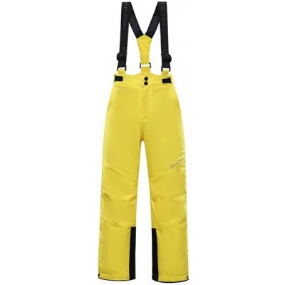 Alpine Pro Aniko 4 dětské lyžařské kalhoty s membránou žlutá hnědá – Zboží Mobilmania