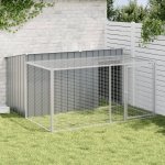 vidaXL Psí bouda s výběhem antracitová 197 x 194 x 110 cm – Sleviste.cz