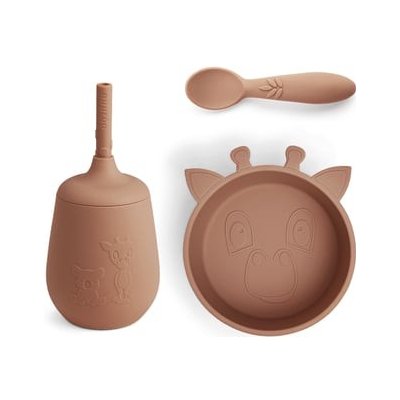 Nuuroo Sada nádobí Blue Giraffe set of Chocolate Malt 3 ks – Zboží Mobilmania