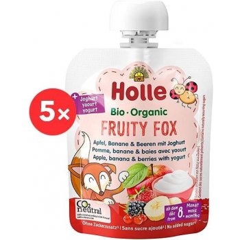 Holle Fruity fox bio dětské pyré s jogurtem 5 x 85 g