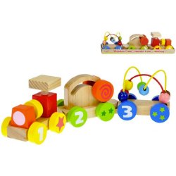 Toys Baby vláček s aktivitami 34cm mašinka + 2 vagonky pro miminko