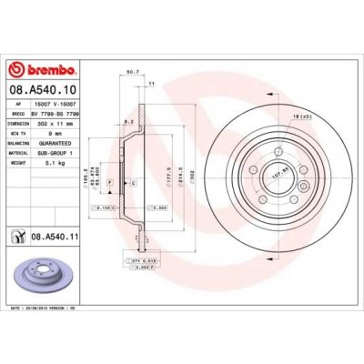 Brzdový kotouč BREMBO 08.A540.11 – Hledejceny.cz