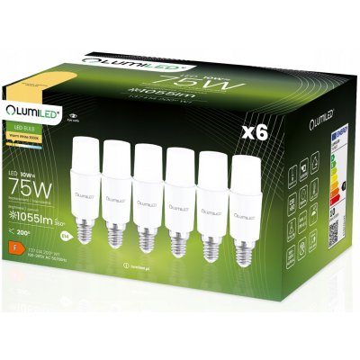 Lumiled 6x LED žárovka E14 STICK T37 10W = 75W 1055lm 3000K Teplá bílá 200° – Zboží Mobilmania
