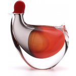 Artcristal Bohemia Skleněná slepice Kouřově černá / Červená,, 11 cm | České hutní sklo – Hledejceny.cz