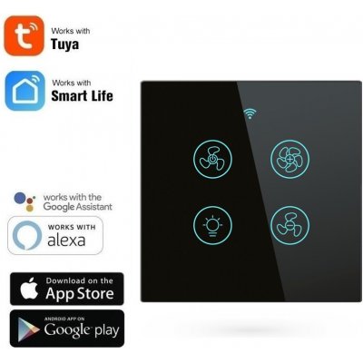 TUYA WiFi+RF vypínač pro ventilátory AS-WS-EU-FL - černý – Hledejceny.cz