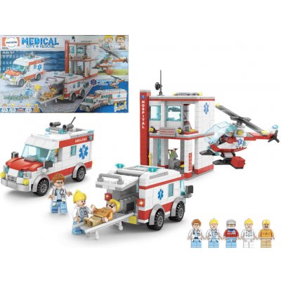 Mamido Stavebnice záchranářská stanice s figurakami a vrtulníkem 823 dílů MT1128 – Sleviste.cz