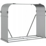 zahrada-XL Stojan na dřevo stříbrný 120 x 45 x 100 cm pozinkovaná ocel – HobbyKompas.cz