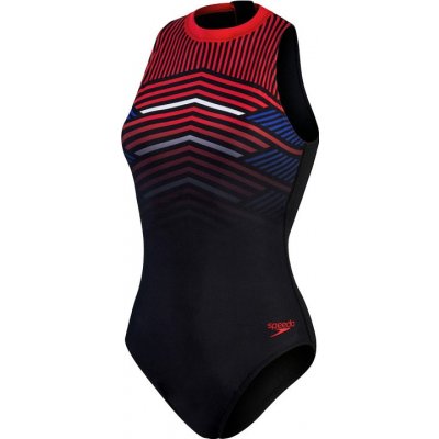 Speedo Womens Printed Hydrasuit Black/Fed Red/Chroma