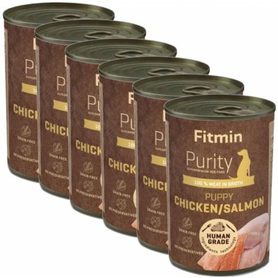 Fitmin Purity tin Puppy salmon with chicken 6 x 400 g