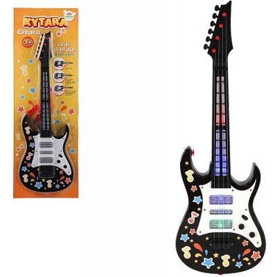 Teddies Kytara plast 53cm s popruhem na baterie se zvukem se světlem na kartě – Zboží Mobilmania