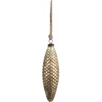 Clayre & Eef Zlatá skleněná vánoční ozdoba ve tvaru šišky L Ø 7*6*22 cm – Hledejceny.cz