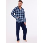 Cornette 114/72 pánské pyžamo dlouhé propínací modré – Zboží Dáma