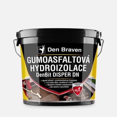 Den Braven Gumoasfaltová hydroizolace DenBit DISPER DN, kbelík 5 kg, černá – Hledejceny.cz