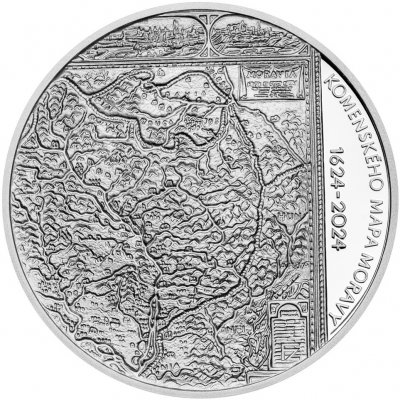 Česká mincovna 400. výročí vydání Komenského mapy Moravy 200 Kč 2024 stříbrná mince PROOF 13 g – Sleviste.cz