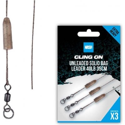 Nash Montáž Cling On Unleaded Solid Bag Leader 35 cm 40 lb 3 ks – Zboží Dáma