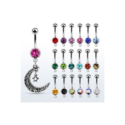 Piercingate piercing do pupíku měsíček, hvězdičky PBV00560 čirá 5/ – Sleviste.cz