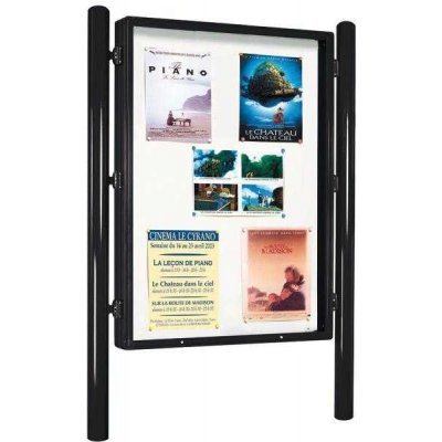 PROCITY Jednostranná vitrína Carrefour 1700x1255 mm, včetně sloupků, černá | Zboží Auto