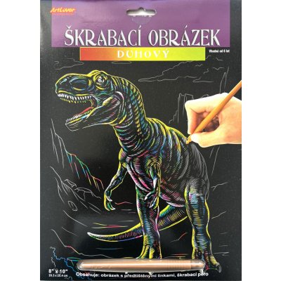 Creatoys Škrabovací obrázek duhový T Rex – Zboží Dáma Creatoys Škrabovací obrázek duhový T Rex – Zboží Dáma