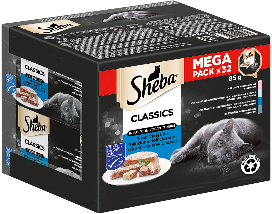 Sheba variace mističky Classics v paštice 32 x 85 g