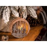 MagicHome Vánoční dekorace Sněhulák v kouli LED závěsná MDF 8,5x2x8,5 cm – Zbozi.Blesk.cz