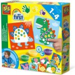 SES CREATIVE Prstové barvy 3x45ml baby kreativní set dobarvi si dinosaura 14442x – Hledejceny.cz
