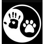 Samolepka (na auto, notebook) Yin yang - tlapka a ruka (bílá) 2 – Zboží Živě