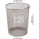 Drátěný koš na odpadky, stříbrný 12 l – Zboží Mobilmania