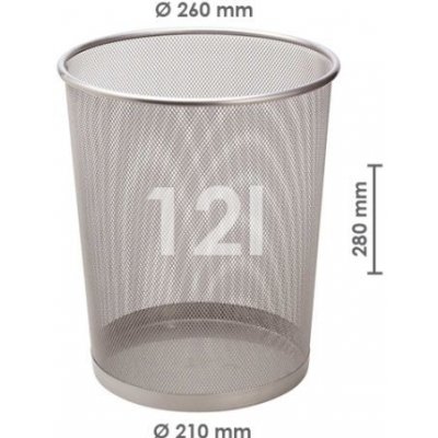 Drátěný koš na odpadky, stříbrný 12 l – Zboží Mobilmania